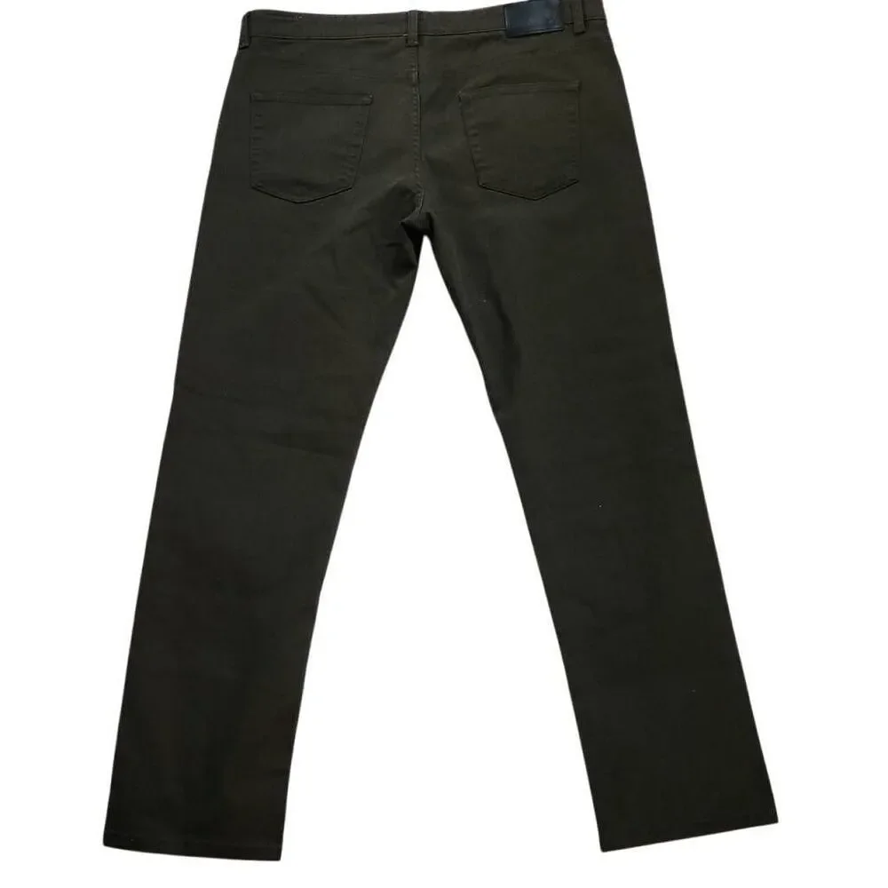 English Laundry Men's Size 36 x 32 Dark Olive Green Brown Relaxed Jeans